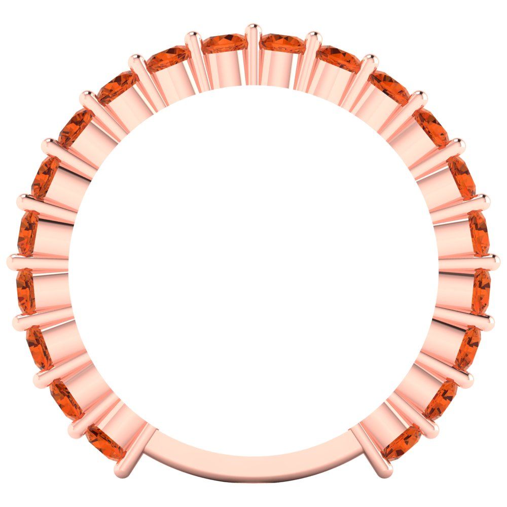 1.2 cttw Simulated Red Diamond Round Cut Rose Gold Eternity Wedding Band