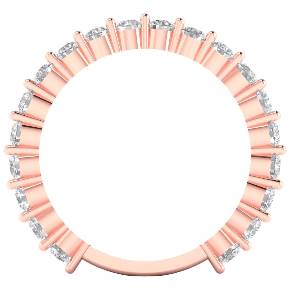 1.2 cttw Simulated Diamond Round Cut Rose Gold Eternity Wedding Band