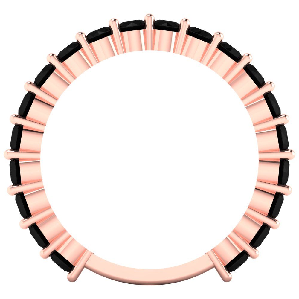 1.2 cttw Natural Onyx Round Cut Rose Gold Eternity Wedding Band