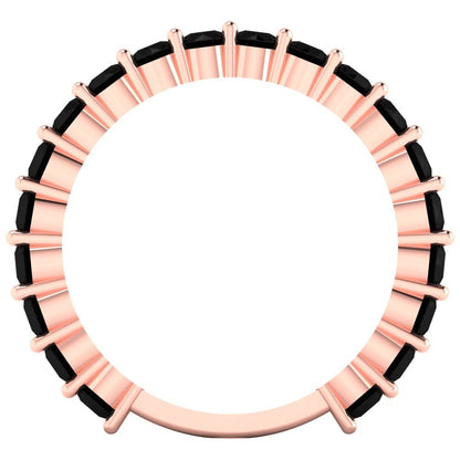 1.2 cttw Natural Onyx Round Cut Rose Gold Eternity Wedding Band