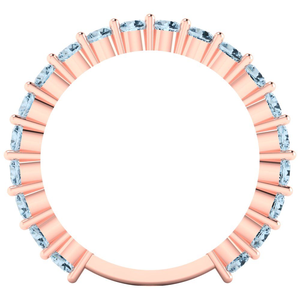 1.2 cttw Simulated Blue Diamond Round Cut Rose Gold Eternity Wedding Band