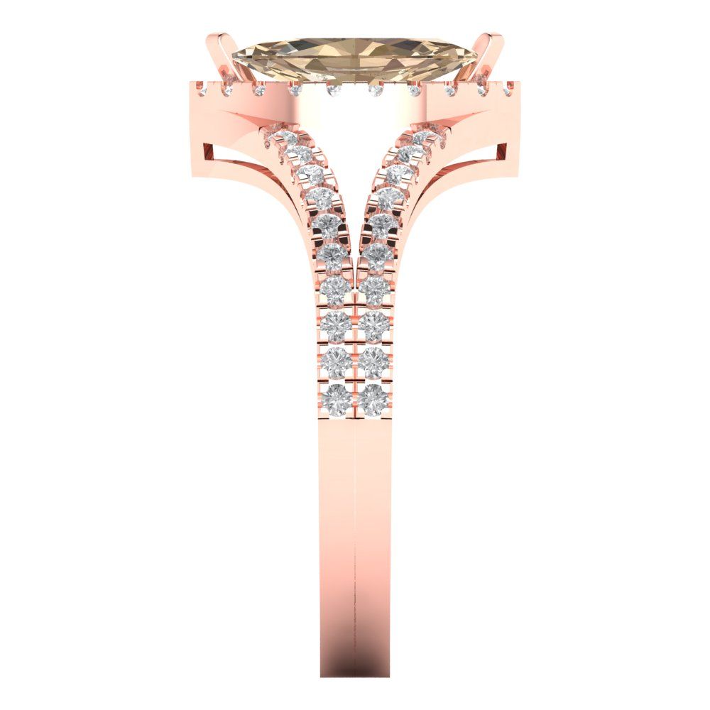 1.2 cttw Yellow Moissanite Hidden Halo Engagement Ring - Solid Gold (Marquise Cut,9x4.5mm)