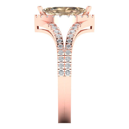 1.2 cttw Yellow Moissanite Hidden Halo Engagement Ring - Solid Gold (Marquise Cut,9x4.5mm)