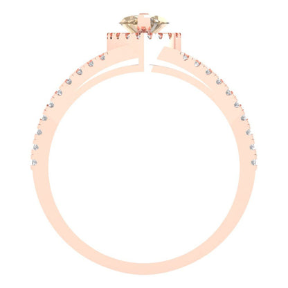 1.2 cttw Yellow Moissanite Hidden Halo Engagement Ring - Solid Gold (Marquise Cut,9x4.5mm)