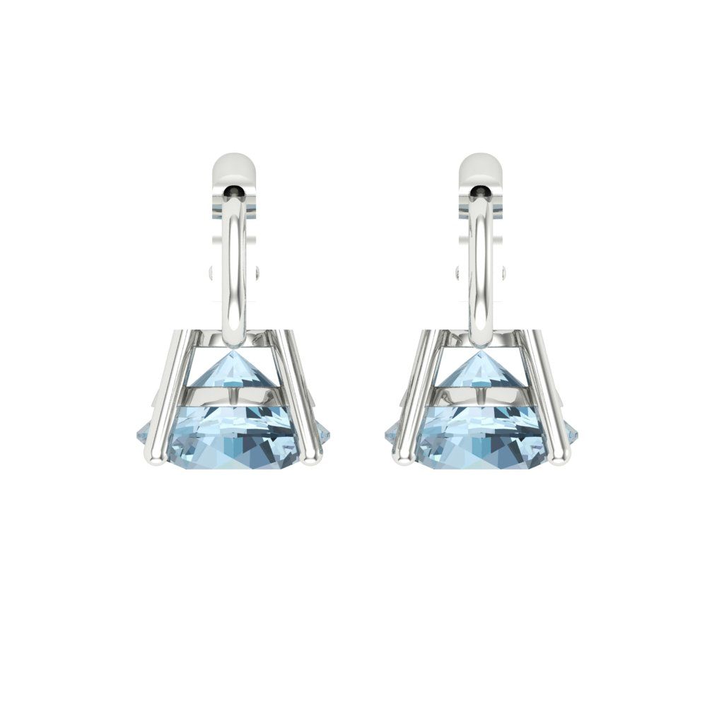 4cttw Aquamarine Gold-Plated 925 Silver Lever Back Drop Dangle Earrings