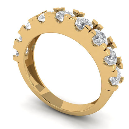1.53 cttw White Sapphire Round Cut Yellow Gold Eternity Wedding Band