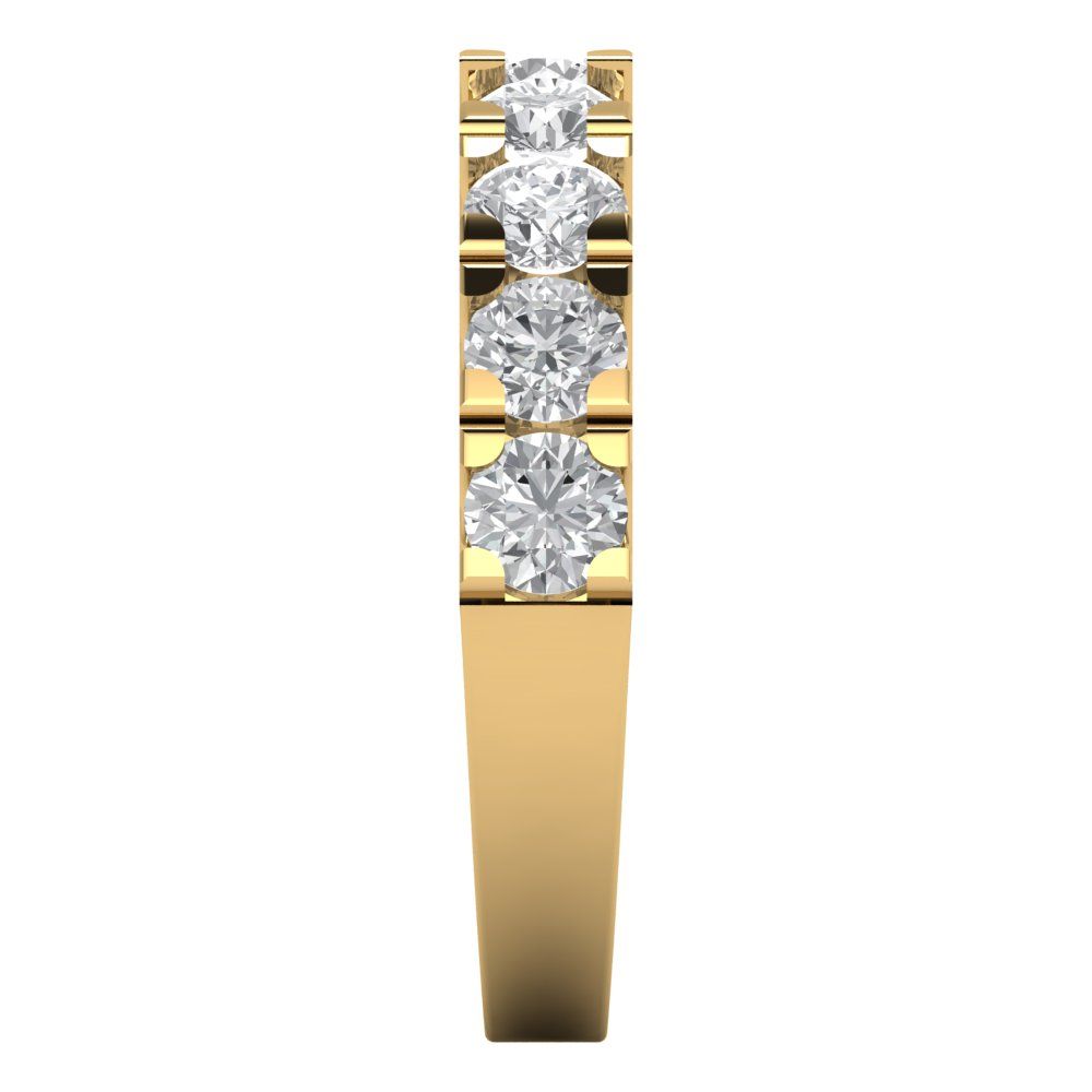 1.53 cttw White Sapphire Round Cut Yellow Gold Eternity Wedding Band