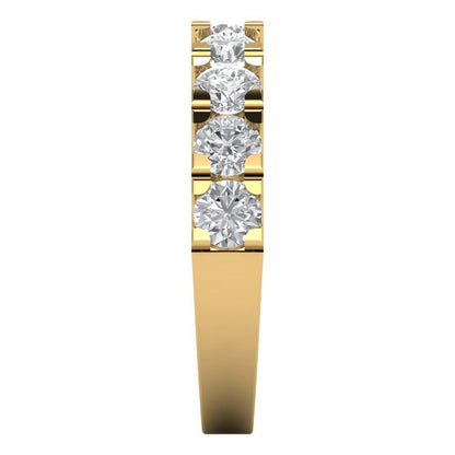 1.53 cttw White Sapphire Round Cut Yellow Gold Eternity Wedding Band