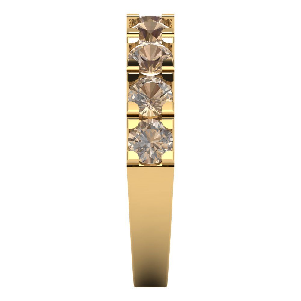 1.53 cttw Yellow Moissanite Round Cut Yellow Gold Eternity Wedding Band
