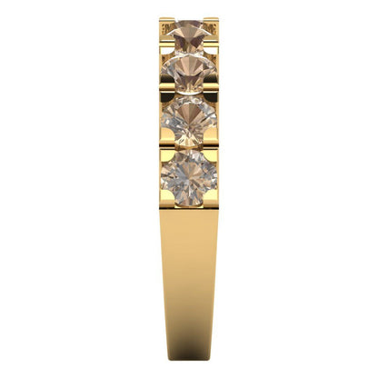 1.53 cttw Yellow Moissanite Round Cut Yellow Gold Eternity Wedding Band