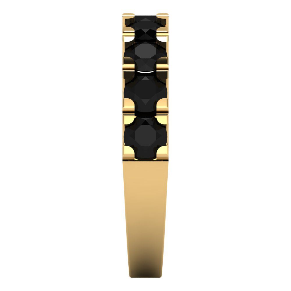 1.53 cttw Natural Onyx Round Cut Yellow Gold Eternity Wedding Band