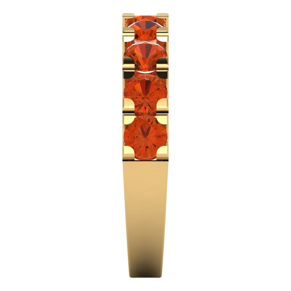 1.53 cttw Simulated Red Diamond Round Cut Yellow Gold Eternity Wedding Band