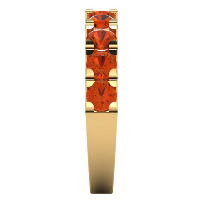 1.53 cttw Simulated Red Diamond Round Cut Yellow Gold Eternity Wedding Band