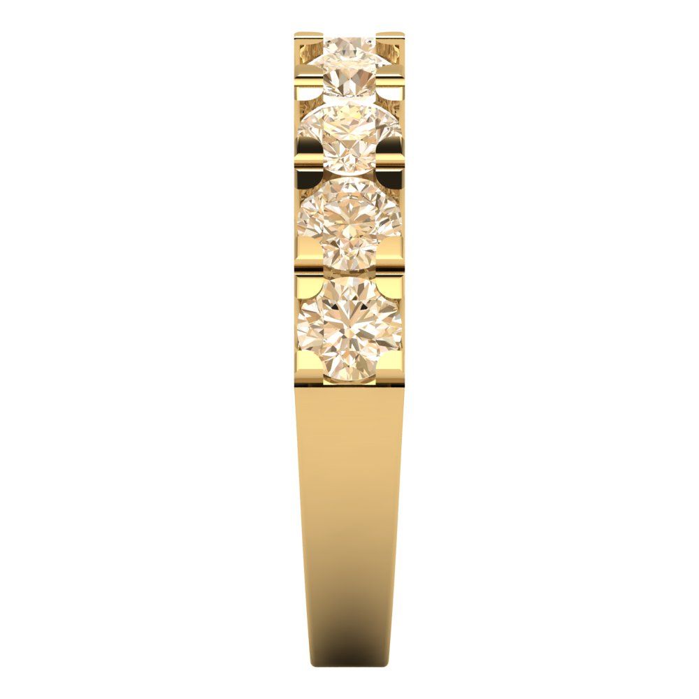 1.53 cttw Natural Morganite Round Cut Yellow Gold Eternity Wedding Band
