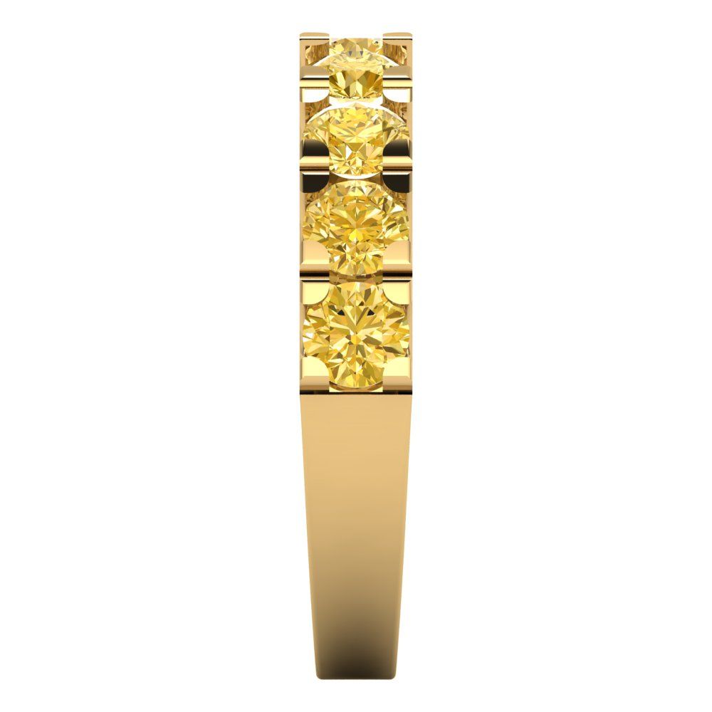 1.53 cttw Simulated Yellow Diamond Round Cut Yellow Gold Eternity Wedding Band