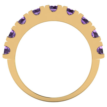 1.53 cttw Simulated Alexandrite Round Cut Yellow Gold Eternity Wedding Band