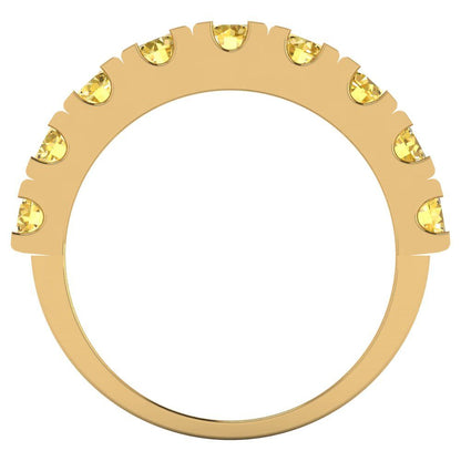 1.53 cttw Simulated Yellow Diamond Round Cut Yellow Gold Eternity Wedding Band