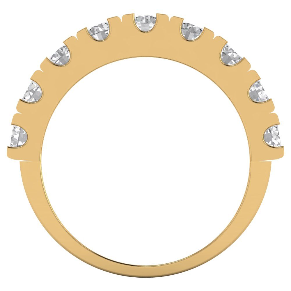 1.53 cttw White Sapphire Round Cut Yellow Gold Eternity Wedding Band