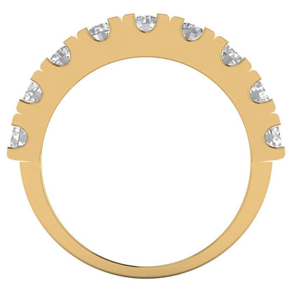 1.53 cttw White Sapphire Round Cut Yellow Gold Eternity Wedding Band
