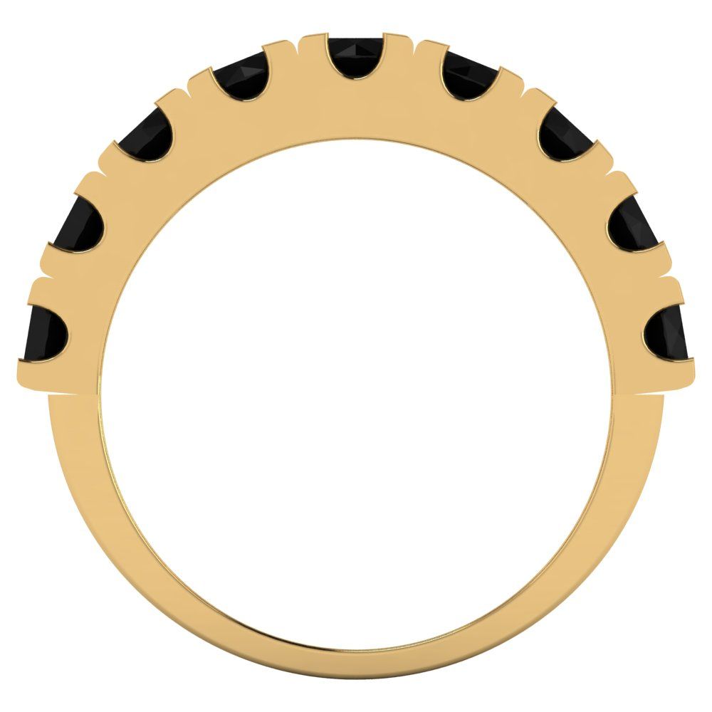 1.53 cttw Natural Onyx Round Cut Yellow Gold Eternity Wedding Band