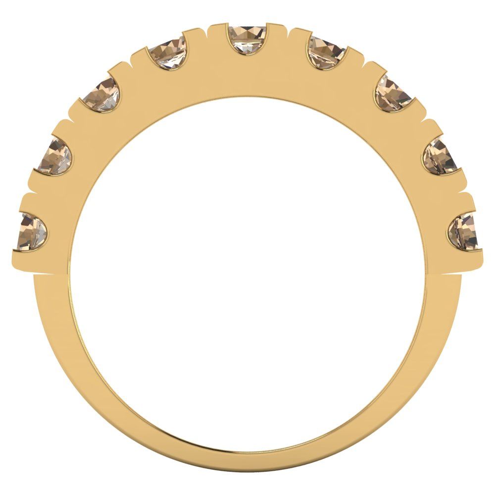 1.53 cttw Yellow Moissanite Round Cut Yellow Gold Eternity Wedding Band