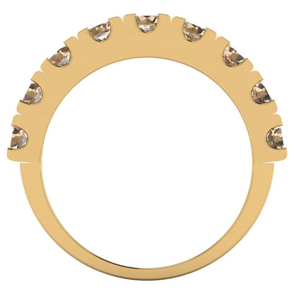 1.53 cttw Yellow Moissanite Round Cut Yellow Gold Eternity Wedding Band