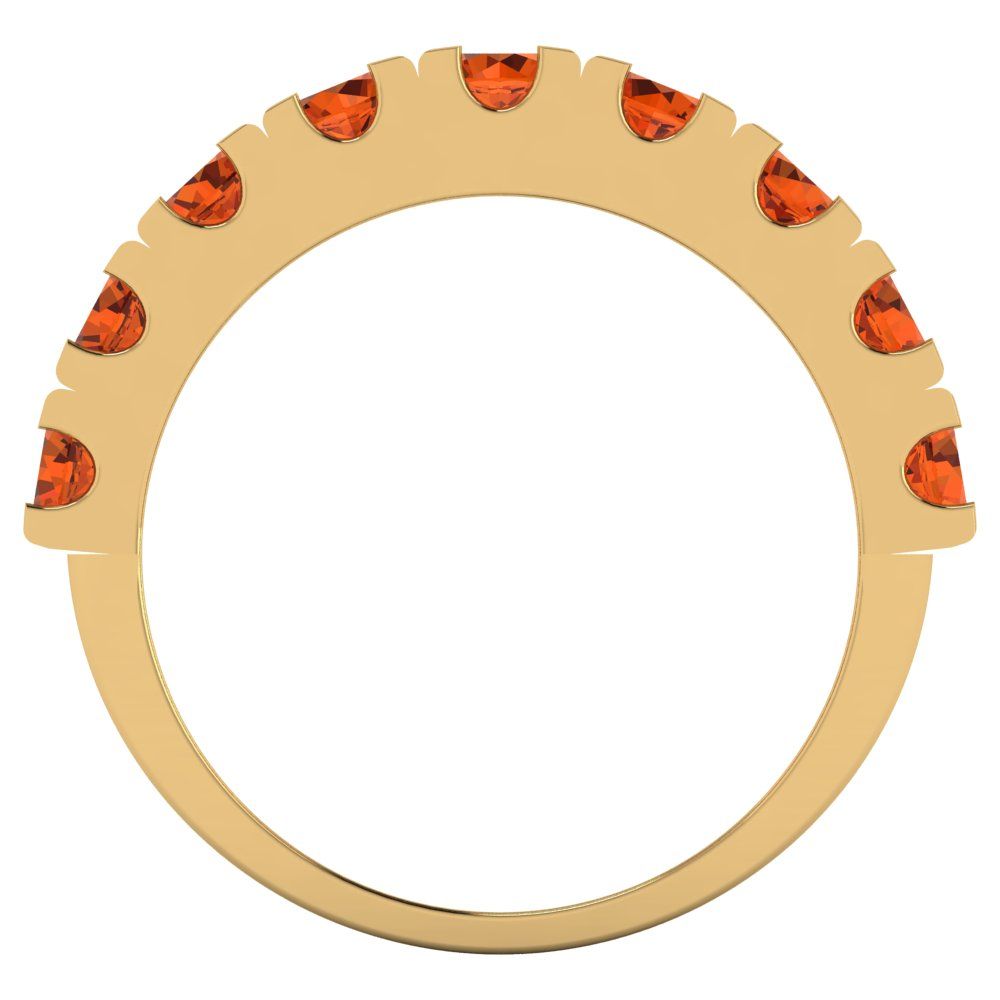 1.53 cttw Simulated Ruby Round Cut Yellow Gold Eternity Wedding Band