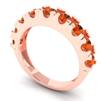 1.53 cttw Simulated Red Diamond Round Cut Rose Gold Eternity Wedding Band