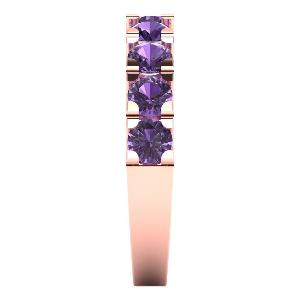 1.53 cttw Simulated Alexandrite Round Cut Rose Gold Eternity Wedding Band