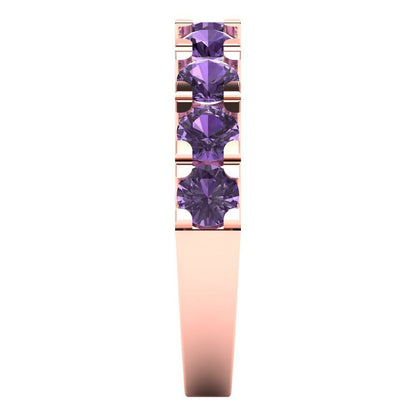 1.53 cttw Simulated Alexandrite Round Cut Rose Gold Eternity Wedding Band
