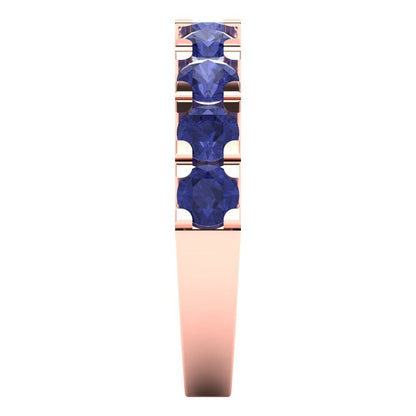 1.53 cttw Simulated Tanzanite Round Cut Rose Gold Eternity Wedding Band