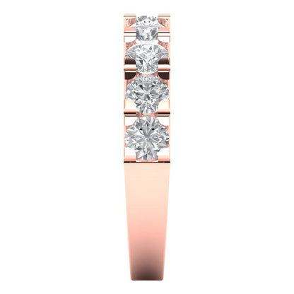 1.53 cttw Simulated Diamond Round Cut Rose Gold Eternity Wedding Band