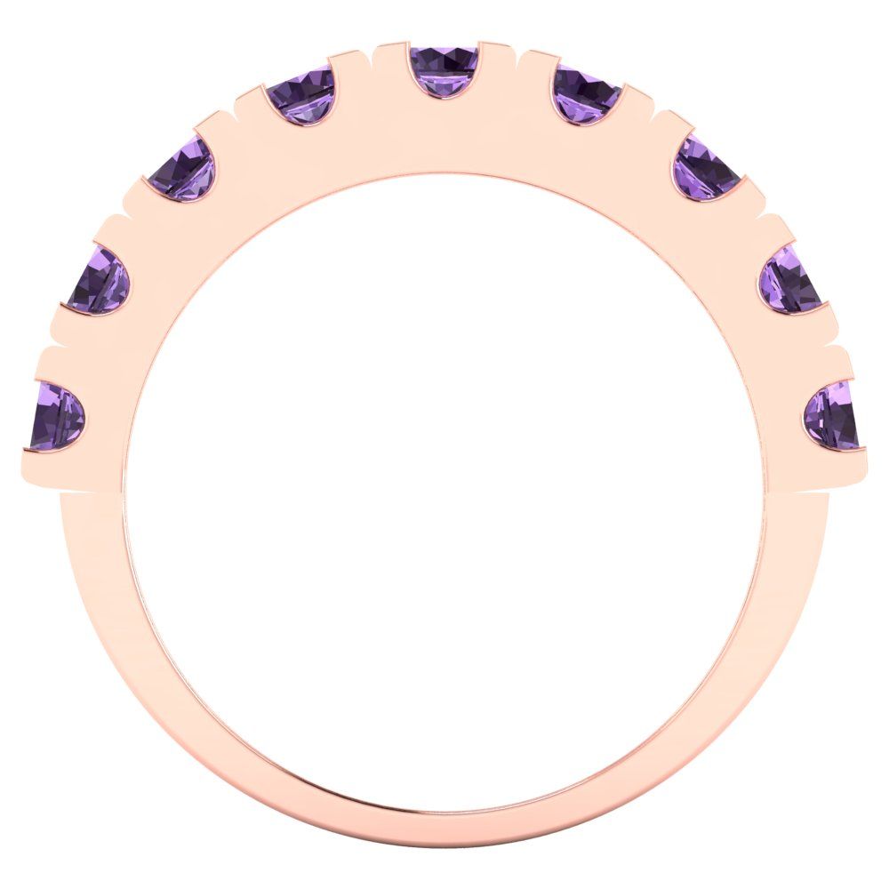 1.53 cttw Simulated Alexandrite Round Cut Rose Gold Eternity Wedding Band