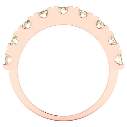 1.53 cttw Natural Morganite Round Cut Rose Gold Eternity Wedding Band