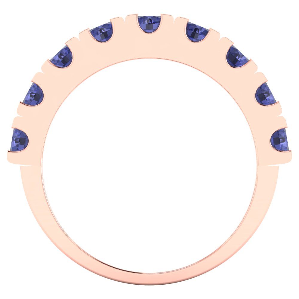 1.53 cttw Simulated Tanzanite Round Cut Rose Gold Eternity Wedding Band