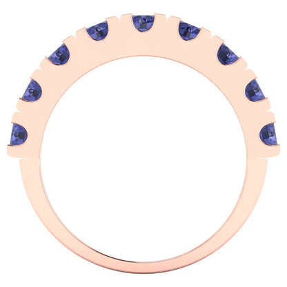 1.53 cttw Simulated Tanzanite Round Cut Rose Gold Eternity Wedding Band