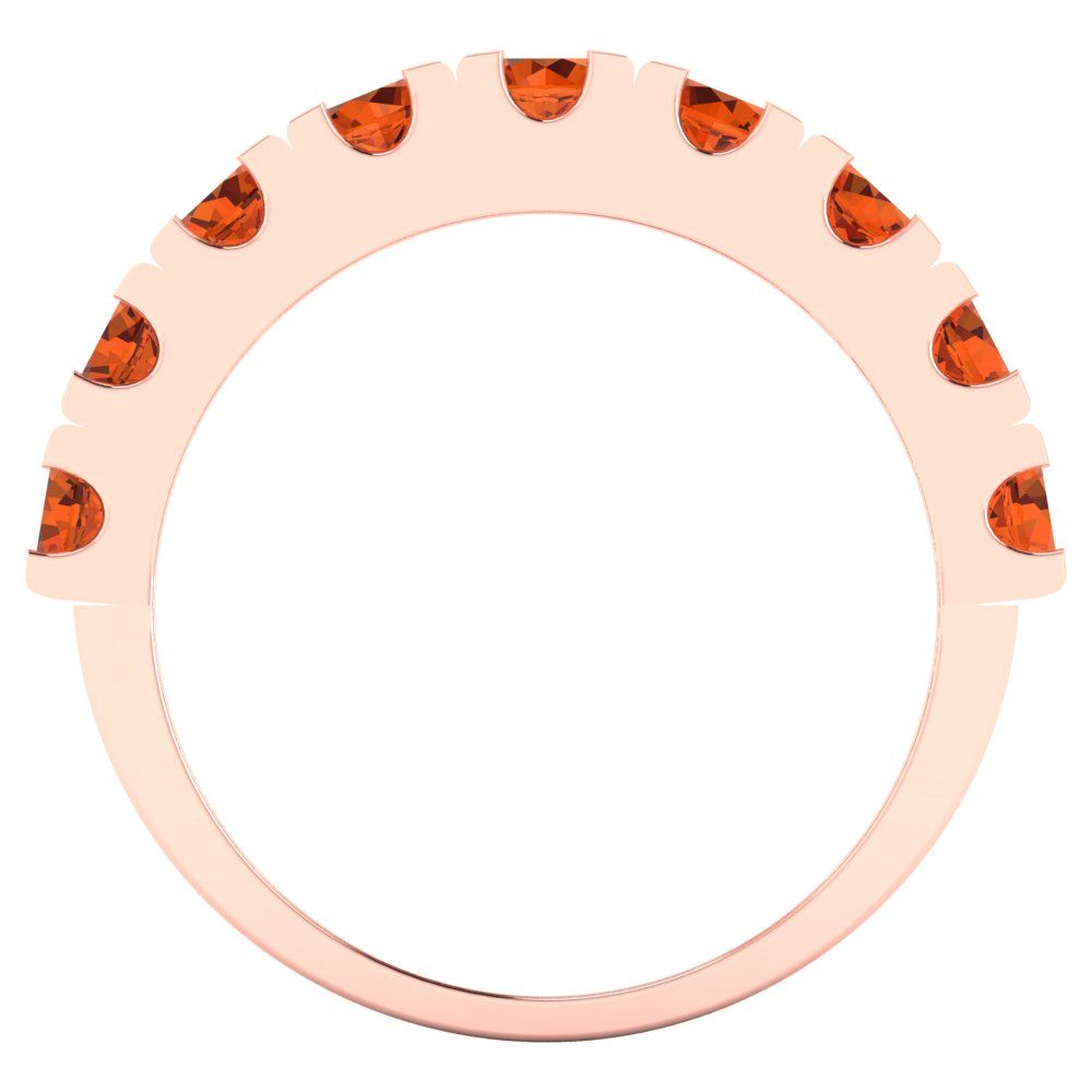 1.53 cttw Simulated Pink Tourmaline Round Cut Rose Gold Eternity Wedding Band