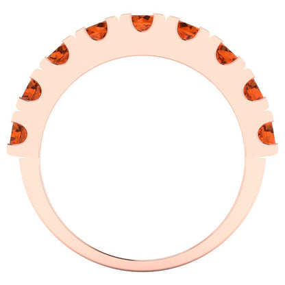 1.53 cttw Simulated Pink Tourmaline Round Cut Rose Gold Eternity Wedding Band