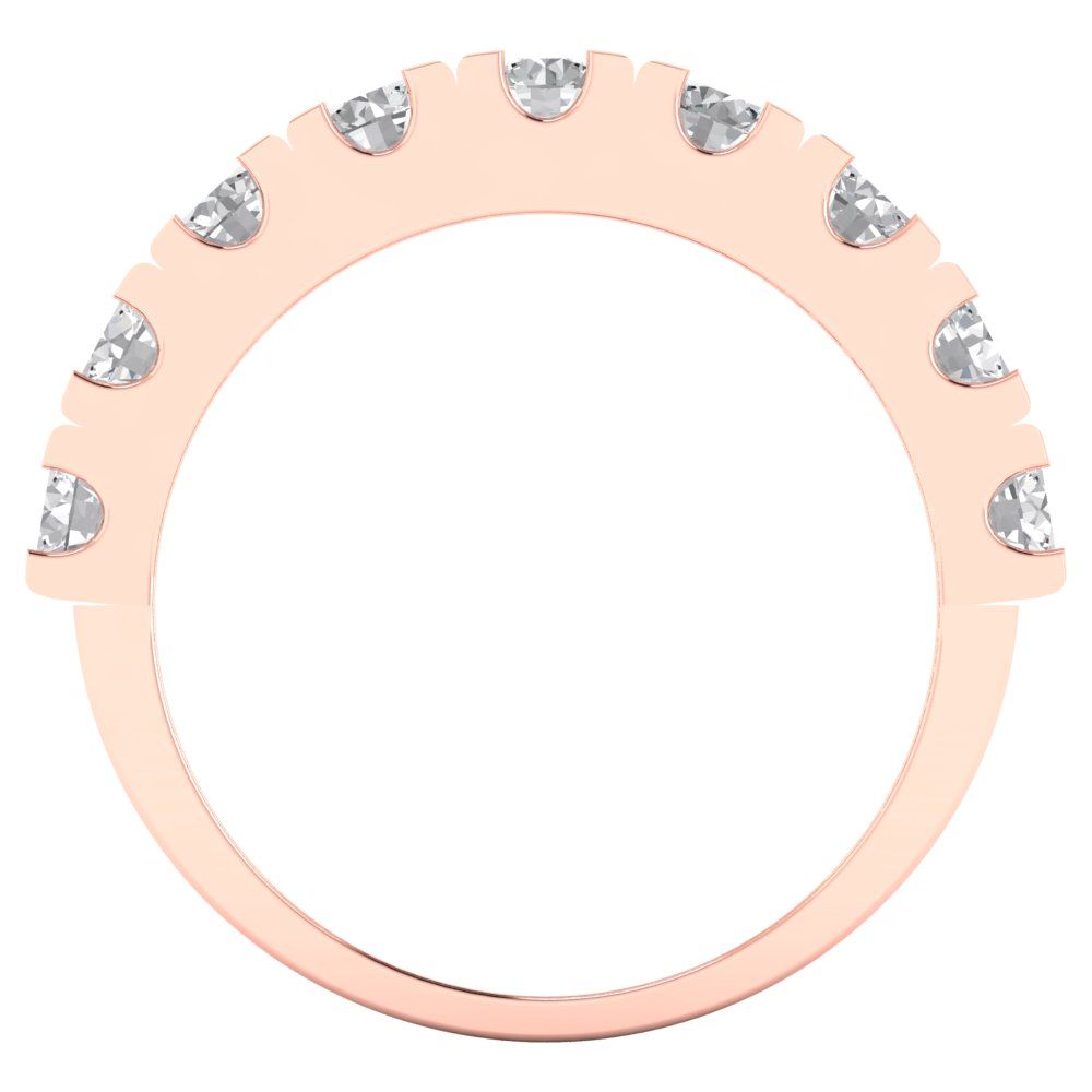 1.53 cttw Moissanite Round Cut Rose Gold Eternity Wedding Band