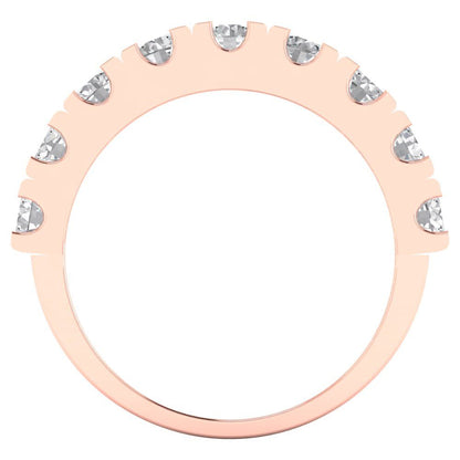 1.53 cttw Moissanite Round Cut Rose Gold Eternity Wedding Band