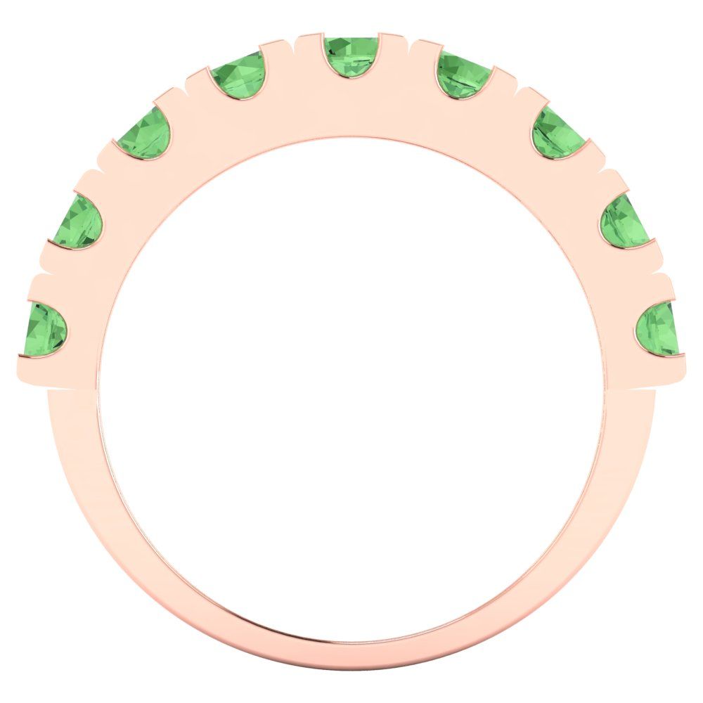 1.53 cttw Simulated Green Diamond Round Cut Rose Gold Eternity Wedding Band