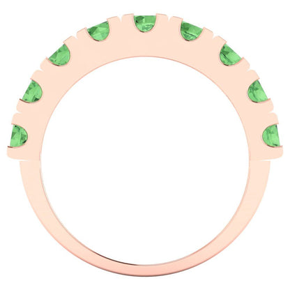 1.53 cttw Simulated Green Diamond Round Cut Rose Gold Eternity Wedding Band