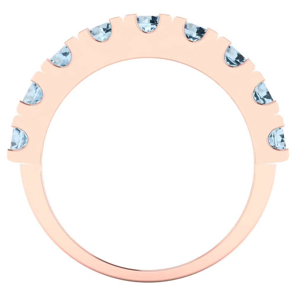 1.53 cttw Simulated Blue Diamond Round Cut Rose Gold Eternity Wedding Band