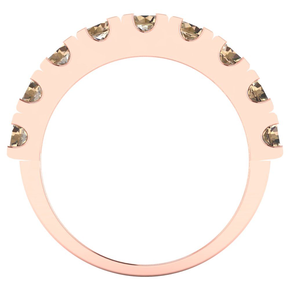 1.53 cttw Yellow Moissanite Round Cut Rose Gold Eternity Wedding Band