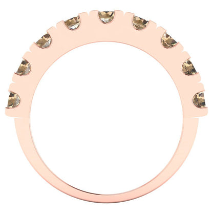1.53 cttw Yellow Moissanite Round Cut Rose Gold Eternity Wedding Band