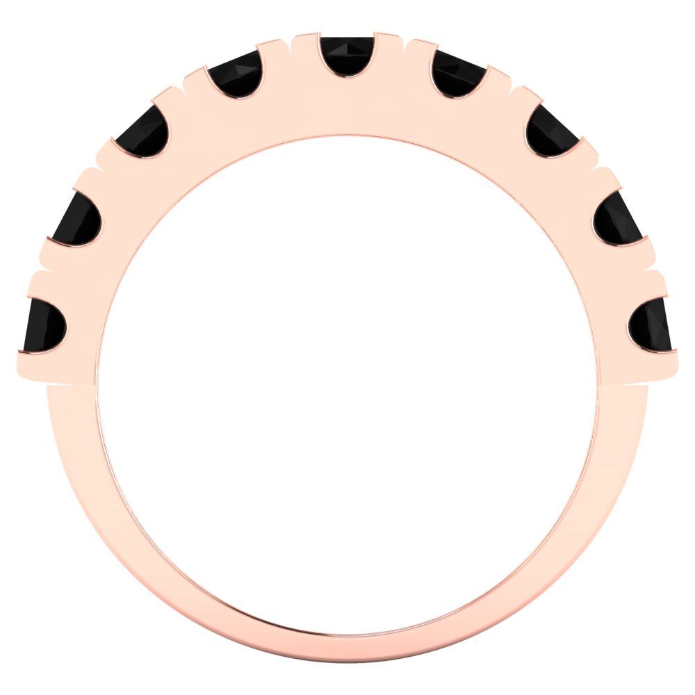 1.53 cttw Natural Onyx Round Cut Rose Gold Eternity Wedding Band