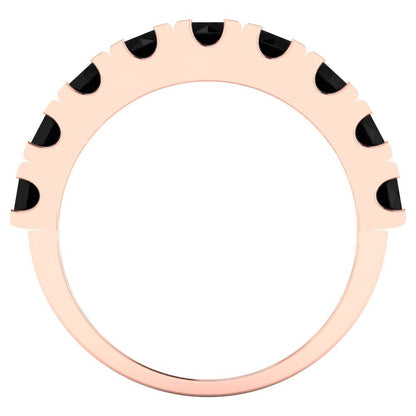1.53 cttw Natural Onyx Round Cut Rose Gold Eternity Wedding Band