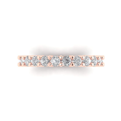 1.44 cttw Moissanite Round Cut Rose Gold Eternity Wedding Band