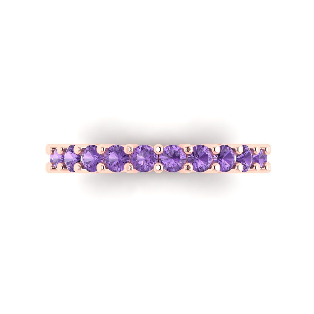 1.44 cttw Simulated Alexandrite Round Cut Rose Gold Eternity Wedding Band