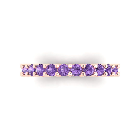 1.44 cttw Simulated Alexandrite Round Cut Rose Gold Eternity Wedding Band